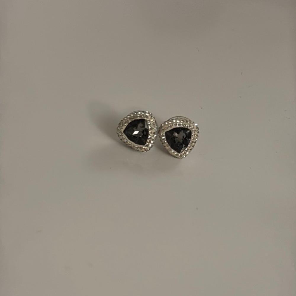 Swarovski Silver and Black Crystal Earrings
